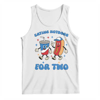 Eating Hotdogs for Two Tank Top Cute Pregnancy Announcement Patriotic 4th Of July