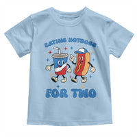 Eating Hotdogs for Two Toddler T Shirt Cute Pregnancy Announcement Patriotic 4th Of July
