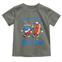 Eating Hotdogs for Two Toddler T Shirt Cute Pregnancy Announcement Patriotic 4th Of July