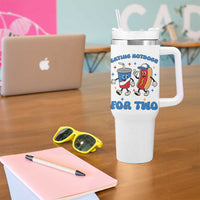 Eating Hotdogs for Two Tumbler With Handle Cute Pregnancy Announcement Patriotic 4th Of July
