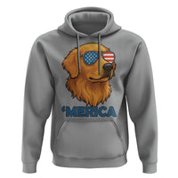 Patriotic Dog 'Merica Hoodie Golden Retriever Sunglasses Funny 4th Of July - Wonder Print Shop