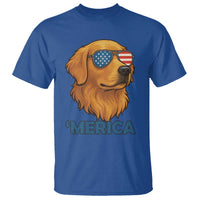 Patriotic Dog 'Merica T Shirt Golden Retriever Sunglasses Funny 4th Of July - Wonder Print Shop