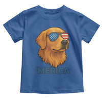Patriotic Dog 'Merica Toddler T Shirt Golden Retriever Sunglasses Funny 4th Of July - Wonder Print Shop