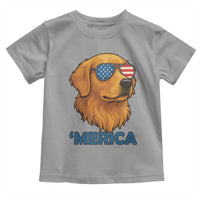 Patriotic Dog 'Merica Toddler T Shirt Golden Retriever Sunglasses Funny 4th Of July - Wonder Print Shop
