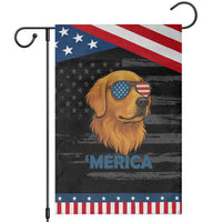 Patriotic Dog 'Merica Garden Flag Golden Retriever Sunglasses Funny 4th Of July