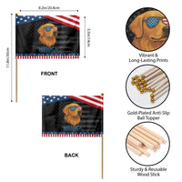 Patriotic Dog 'Merica Patriotic Handheld Flag Golden Retriever Sunglasses Funny 4th Of July TS02