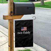 Two Fiddy America 250th Anniversary Minimalist Garden Flag Funny US American Flag Slang 1776 to 2026 Semiquincentennial