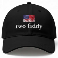 Two Fiddy America 250th Anniversary Minimalist Baseball Cap Funny US American Flag Slang 1776 to 2026 Semiquincentennial