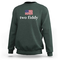Two Fiddy America 250th Anniversary Minimalist Sweatshirt Funny US American Flag Slang 1776 to 2026 Semiquincentennial