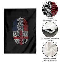 Proud France England Flag Fingerprint DNA Graphic Garden Flag French Anglo English Heritage Roots Dual Patriotism