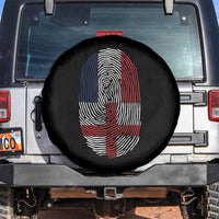 Proud France England Flag Fingerprint DNA Graphic Spare Tire Cover French Anglo English Heritage Roots Dual Patriotism