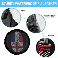 Proud France England Flag Fingerprint DNA Graphic Spare Tire Cover French Anglo English Heritage Roots Dual Patriotism