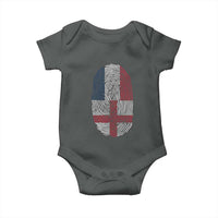 Proud France England Flag Fingerprint DNA Graphic Baby Onesie French Anglo English Heritage Roots Dual Patriotism