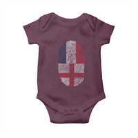 Proud France England Flag Fingerprint DNA Graphic Baby Onesie French Anglo English Heritage Roots Dual Patriotism