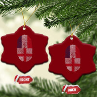 Proud France England Flag Fingerprint DNA Graphic Ceramic Ornament French Anglo English Heritage Roots Dual Patriotism