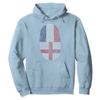 Proud France England Flag Fingerprint DNA Graphic Hoodie French Anglo English Heritage Roots Dual Patriotism