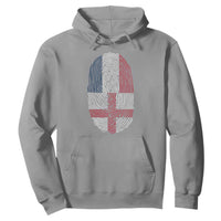 Proud France England Flag Fingerprint DNA Graphic Hoodie French Anglo English Heritage Roots Dual Patriotism