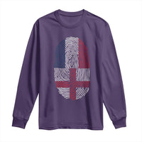Proud France England Flag Fingerprint DNA Graphic Long Sleeve Shirt French Anglo English Heritage Roots Dual Patriotism