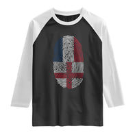 Proud France England Flag Fingerprint DNA Graphic Raglan Shirt French Anglo English Heritage Roots Dual Patriotism