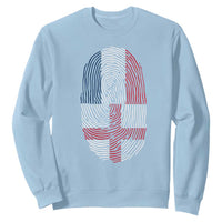 Proud France England Flag Fingerprint DNA Graphic Sweatshirt French Anglo English Heritage Roots Dual Patriotism