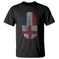 Proud France England Flag Fingerprint DNA Graphic T Shirt French Anglo English Heritage Roots Dual Patriotism