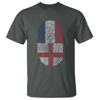 Proud France England Flag Fingerprint DNA Graphic T Shirt French Anglo English Heritage Roots Dual Patriotism
