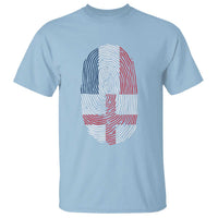 Proud France England Flag Fingerprint DNA Graphic T Shirt French Anglo English Heritage Roots Dual Patriotism