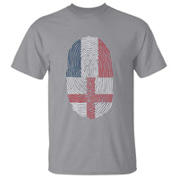 Proud France England Flag Fingerprint DNA Graphic T Shirt French Anglo English Heritage Roots Dual Patriotism