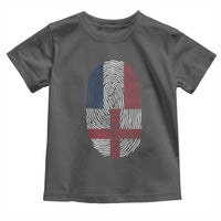 Proud France England Flag Fingerprint DNA Graphic Toddler T Shirt French Anglo English Heritage Roots Dual Patriotism
