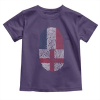 Proud France England Flag Fingerprint DNA Graphic Toddler T Shirt French Anglo English Heritage Roots Dual Patriotism