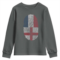 Proud France England Flag Fingerprint DNA Graphic Youth Sweatshirt French Anglo English Heritage Roots Dual Patriotism