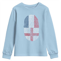 Proud France England Flag Fingerprint DNA Graphic Youth Sweatshirt French Anglo English Heritage Roots Dual Patriotism