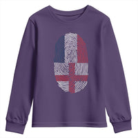 Proud France England Flag Fingerprint DNA Graphic Youth Sweatshirt French Anglo English Heritage Roots Dual Patriotism