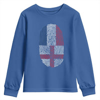 Proud France England Flag Fingerprint DNA Graphic Youth Sweatshirt French Anglo English Heritage Roots Dual Patriotism