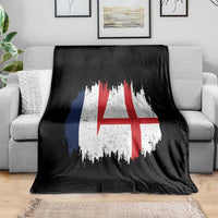 Vintage Grunge France England Flag Brush Stroke Graphic Throw Blanket French Anglo English Heritage Pride Match Day