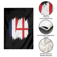 Vintage Grunge France England Flag Brush Stroke Graphic Garden Flag French Anglo English Heritage Pride Match Day