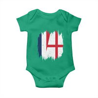 Vintage Grunge France England Flag Brush Stroke Graphic Baby Onesie French Anglo English Heritage Pride Match Day