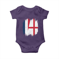 Vintage Grunge France England Flag Brush Stroke Graphic Baby Onesie French Anglo English Heritage Pride Match Day