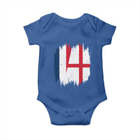 Vintage Grunge France England Flag Brush Stroke Graphic Baby Onesie French Anglo English Heritage Pride Match Day