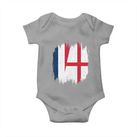 Vintage Grunge France England Flag Brush Stroke Graphic Baby Onesie French Anglo English Heritage Pride Match Day