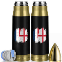 Vintage Grunge France England Flag Brush Stroke Graphic Bullet Tumbler French Anglo English Heritage Pride Match Day