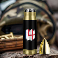 Vintage Grunge France England Flag Brush Stroke Graphic Bullet Tumbler French Anglo English Heritage Pride Match Day