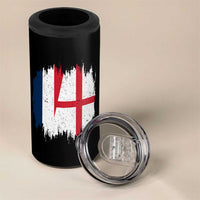 Vintage Grunge France England Flag Brush Stroke Graphic 4 in 1 Can Cooler Tumbler French Anglo English Heritage Pride Match Day