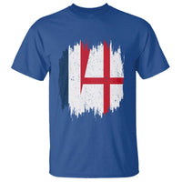 Vintage Grunge France England Flag Brush Stroke Graphic T Shirt French Anglo English Heritage Pride Match Day