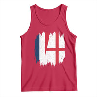 Vintage Grunge France England Flag Brush Stroke Graphic Tank Top French Anglo English Heritage Pride Match Day