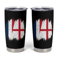 Vintage Grunge France England Flag Brush Stroke Graphic Tumbler Cup French Anglo English Heritage Pride Match Day