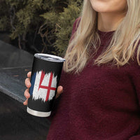 Vintage Grunge France England Flag Brush Stroke Graphic Tumbler Cup French Anglo English Heritage Pride Match Day