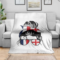 Proud France England Flag Messy Bun Bandana Sunglasses Graphic Throw Blanket French Anglo English Heritage Roots Woman
