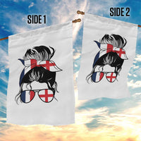 Proud France England Flag Messy Bun Bandana Sunglasses Graphic Garden Flag French Anglo English Heritage Roots Woman