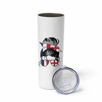 Proud France England Flag Messy Bun Bandana Sunglasses Graphic Skinny Tumbler French Anglo English Heritage Roots Woman